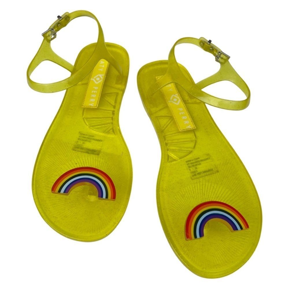 KATY Perry Rainbow The Geli Sandal Yellow Size 9